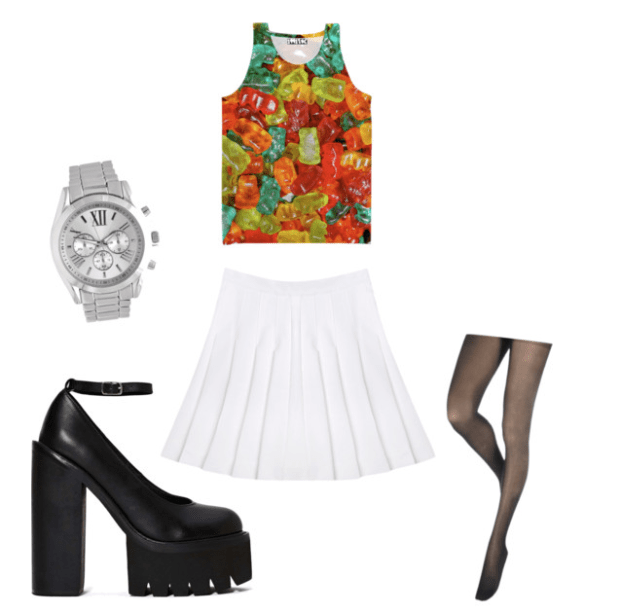 outfit with white skirt