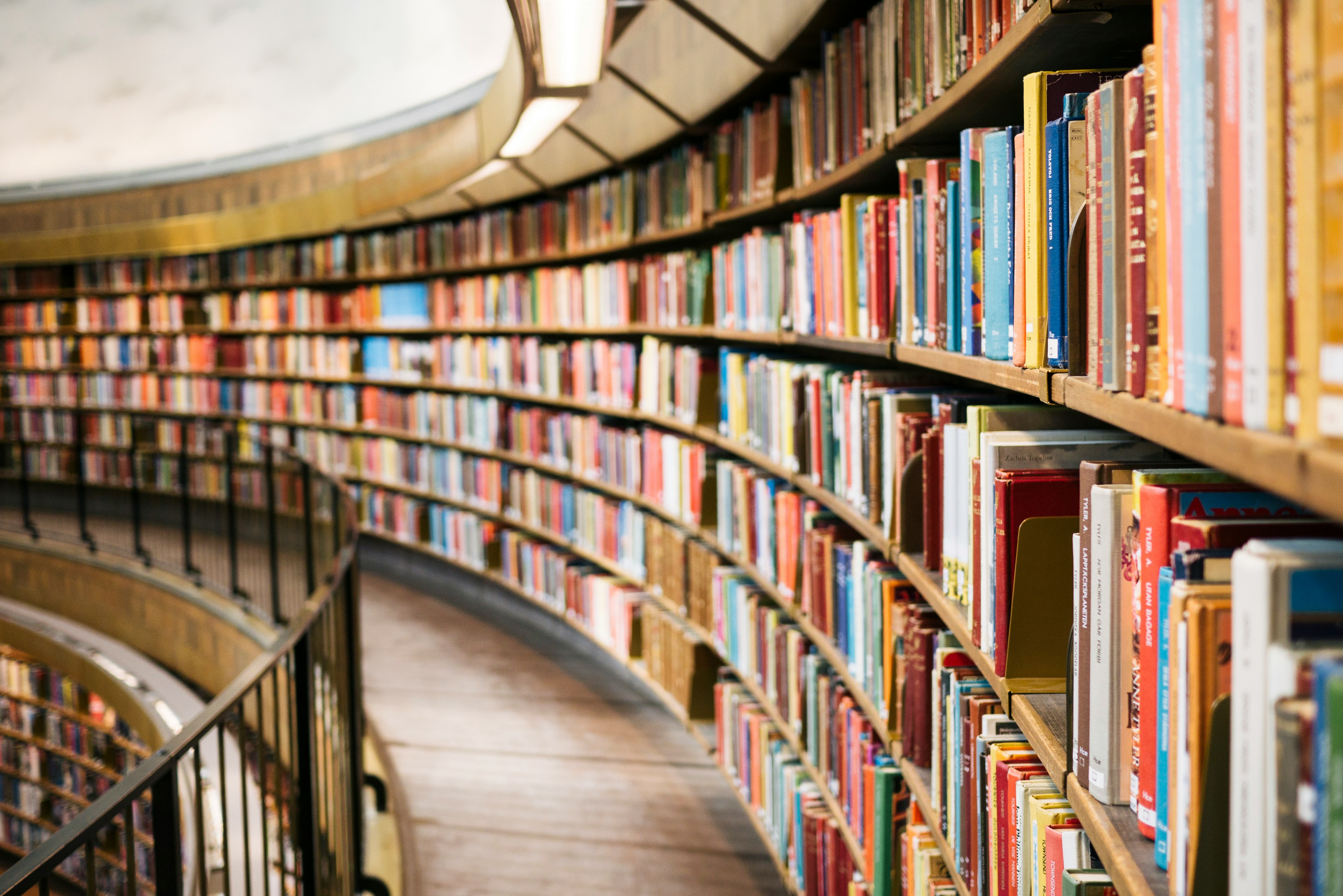 A library shelf filled with books